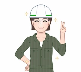 ヘルメットを被った女性