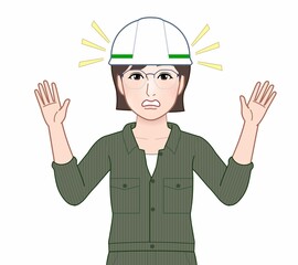 ヘルメットを被った女性