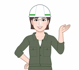 ヘルメットを被った女性