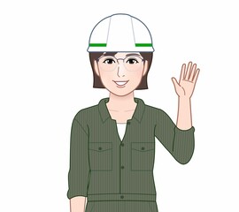 ヘルメットを被った女性