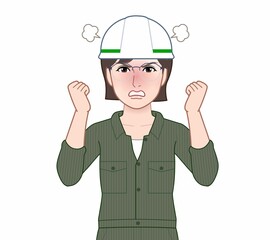 ヘルメットを被った女性