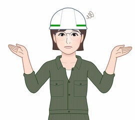 ヘルメットを被った女性