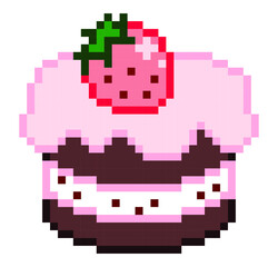 Fototapeta premium Cake pixel art.