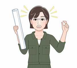 DIYをする女性のイラスト
