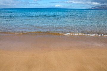 Tropical beach with sea sand on summer vacation.