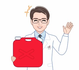 白衣を着た研究者の男性