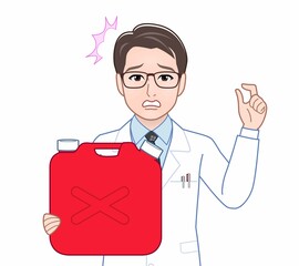 白衣を着た研究者の男性