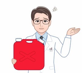 白衣を着た研究者の男性