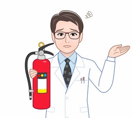 白衣を着た研究者の男性