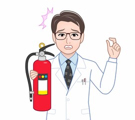 白衣を着た研究者の男性