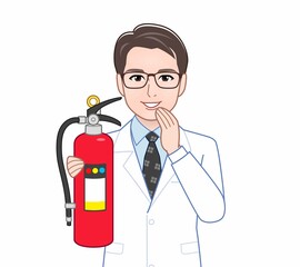 白衣を着た研究者の男性