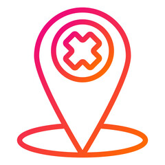 Cancel location Vector Icon Design Illustration