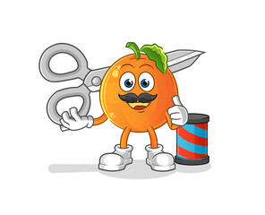 Orange barber cartoon. cartoon mascot vector