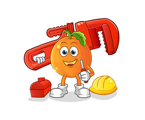 Fototapeta premium Orange plumber cartoon. cartoon mascot vector