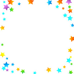 Rainbow Festive Confetti. Carnival Star Falling.