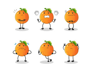 Orange angry group character. cartoon mascot vector