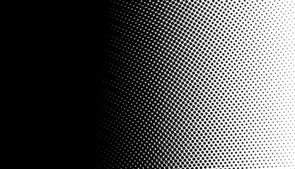 The halftone texture is black and white. Monochrome abstract, chaotic texture. Waves of dots on a white background, abstract halftone