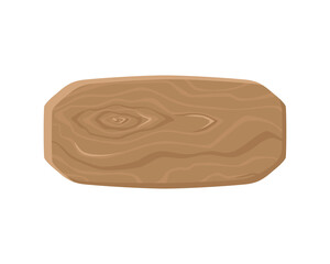 Figured wooden plaque. Tablet on a white isolated background. Vector cartoon illustration