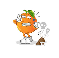 Orange with stinky waste illustration. character vector