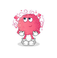 brain shy vector. cartoon character