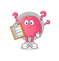 brain schedule list vector. cartoon character