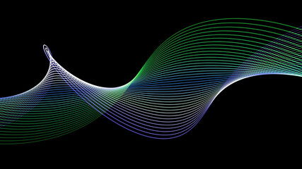 abstract futuristic design. gradient abstract wave on black background