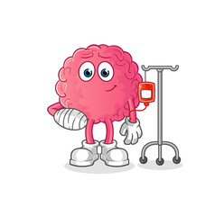 brain sick in IV illustration. character vector