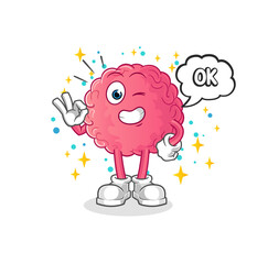Obraz premium brain agree mascot. cartoon vector
