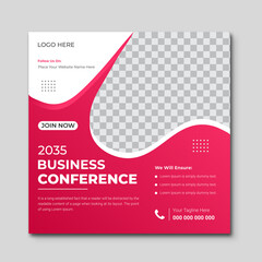 Social media post design template for Facebook and Instagram, Editable squire template for business use