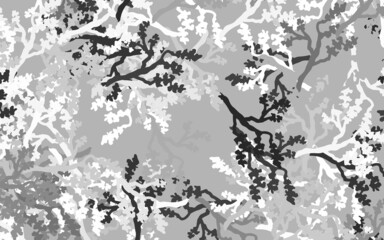 Fototapeta premium Light Gray vector abstract backdrop with leaves, branches.