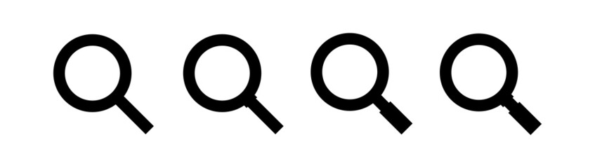 Search icons set. Magnifying glass icon for web or mobile ui.