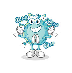 corona virus applause illustration. character vector