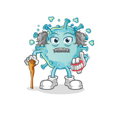 corona virus white haired old man. character vector