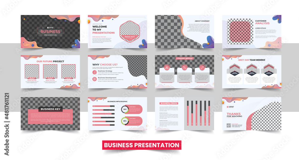 Wall mural business minimal slides presentation background template. business presentation template.