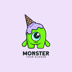 Funny monster ice cream logo Inspirations
