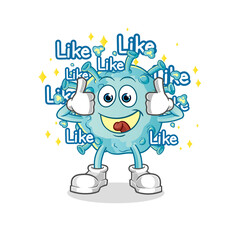 corona virus give lots of likes. cartoon vector