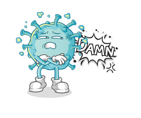 corona virus very pissed off illustration. character vector