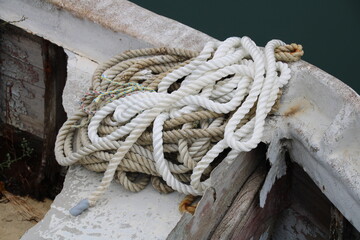 Fototapeta premium Fischerboot Kutter Boje Fender Muscheln 