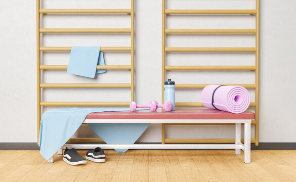 gym background with training equipment