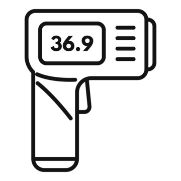 recommend clip art: Digital thermometer gun icon outline vector. Medical hand