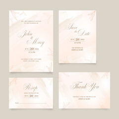Wedding Invitation Card Suite In Pink Color.