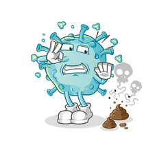 corona virus with stinky waste illustration. character vector