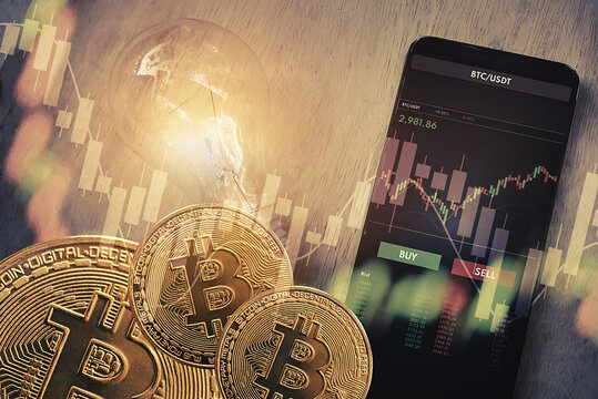 The Bitcoin trading cryptocurrency. and mobile phone app analytics for cryptocurrency financial