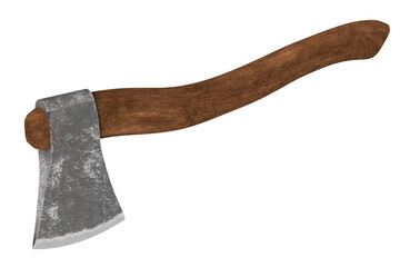 Axe isolated on white background 3d illustration