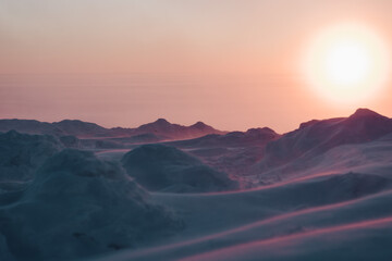 sunset over the mountains