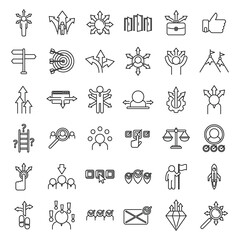Opportunity icons set outline vector. Step man
