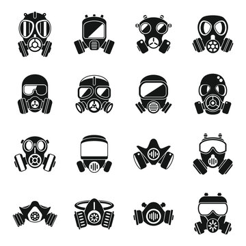 Gas mask icon simple vector. Air pollution