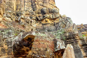Stone Statue of Hindu Goddess in Angkor Wat
