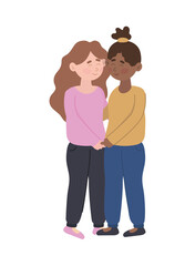 lesbian couple cartoon