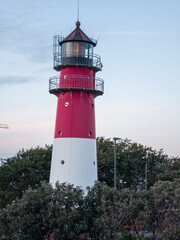 Fototapeta na wymiar Busum Lighthouse in red and white